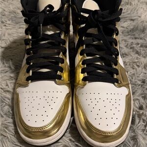 Jordan Gold and White Men's Sneakers